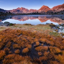 Coucher de soleil au bord du lac de Madamète