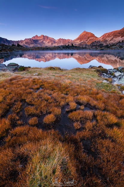 Coucher de soleil au bord du lac de Madamète